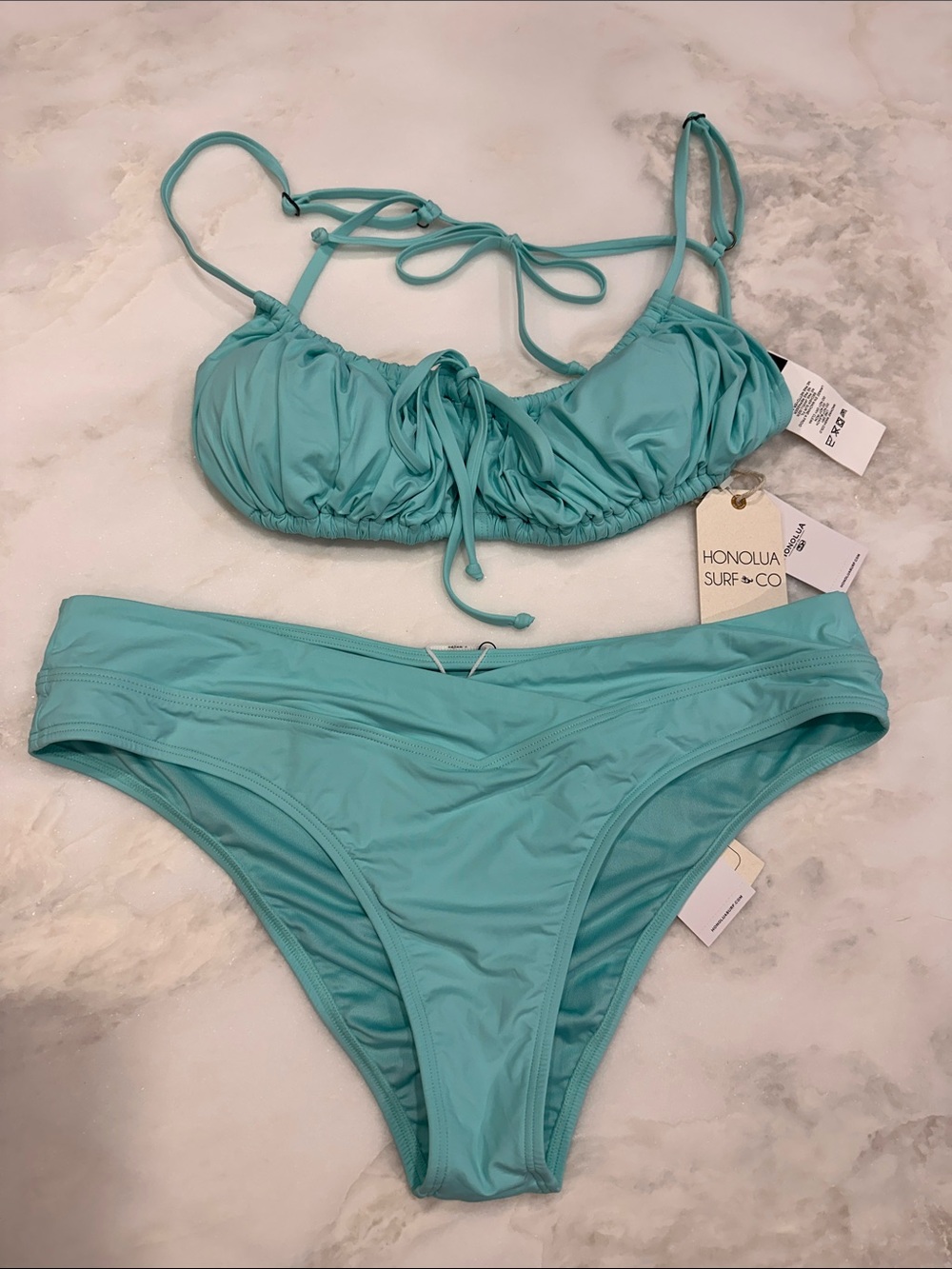 Women's Mint Ruched Bikini Set